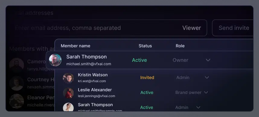 Clear roles and permissions