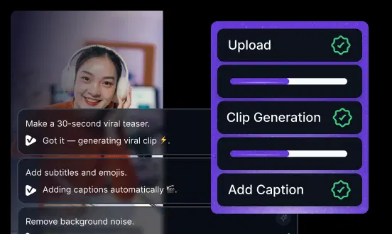 AI clip generation interface