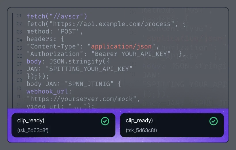 API and Webhook Support