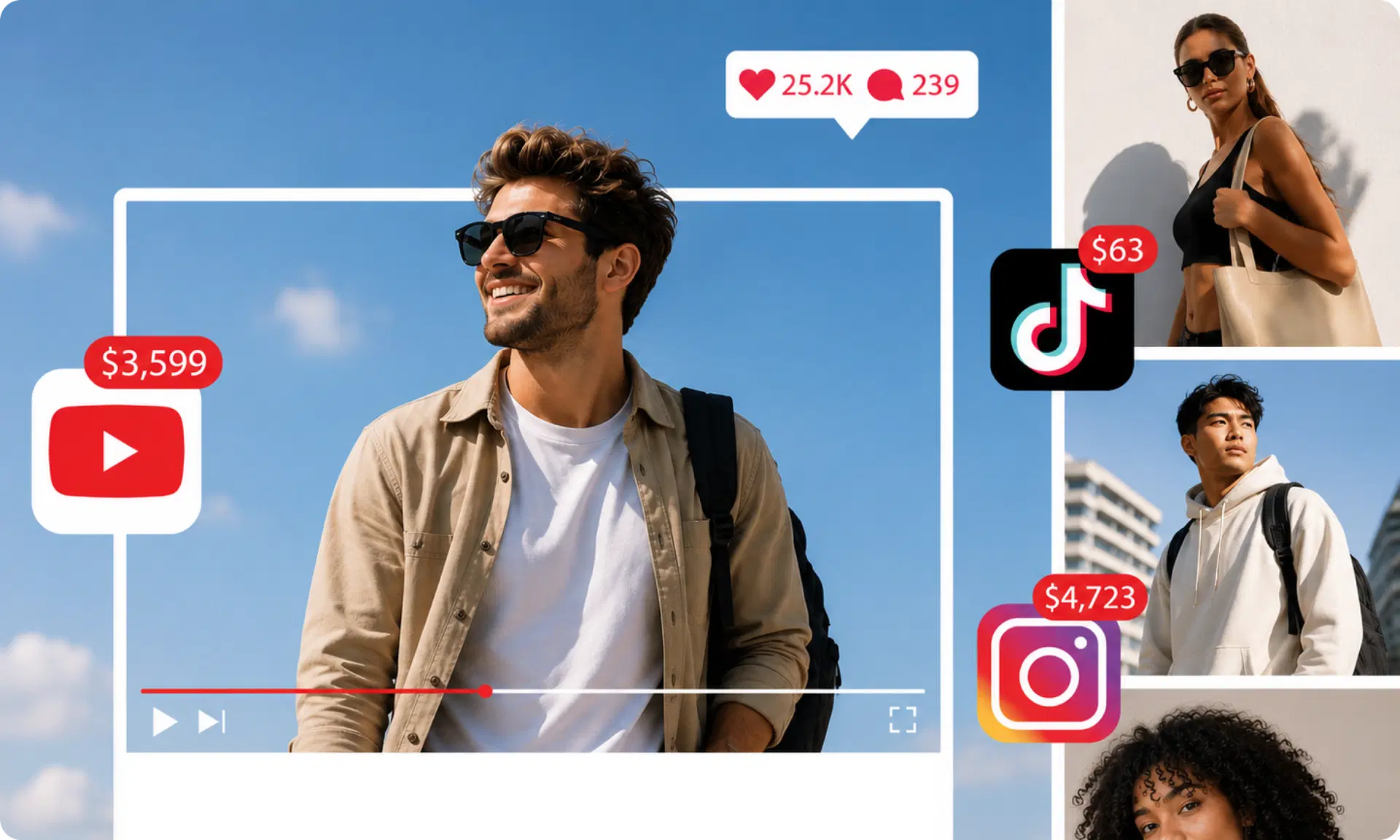 Content multiplication — one long video turned into multiple short-form clips for social platforms