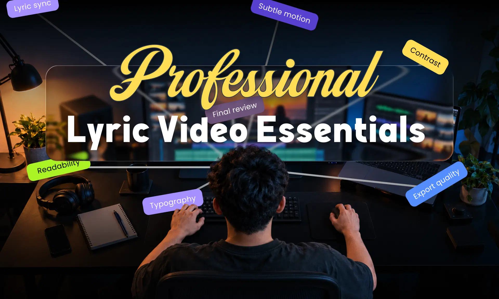Professional lyric video essentials: lyric sync, readability, typography, contrast, subtle motion, final review, and export quality