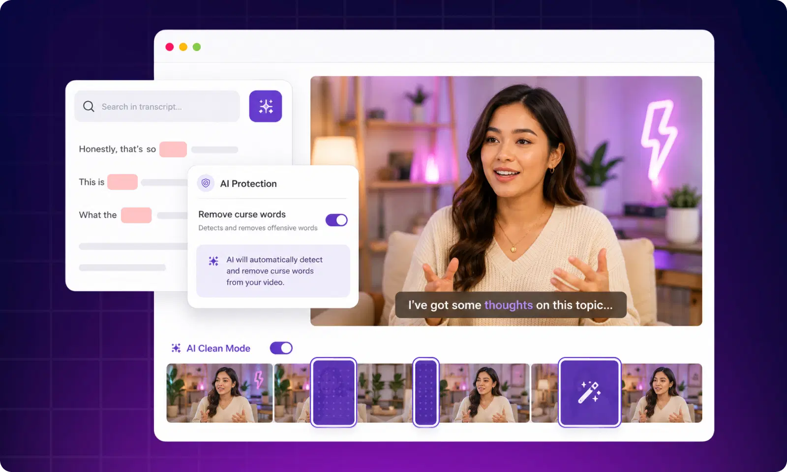 How AI Makes Curse Word Removal Easier - AI Protection feature