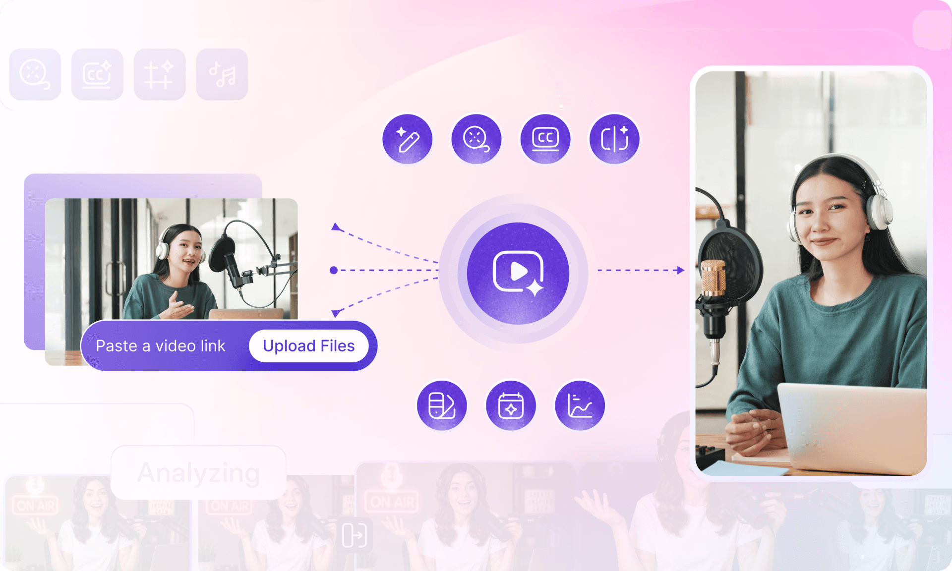 How AI automates the entire video pipeline — upload, AI editing, captions, and multi-platform export