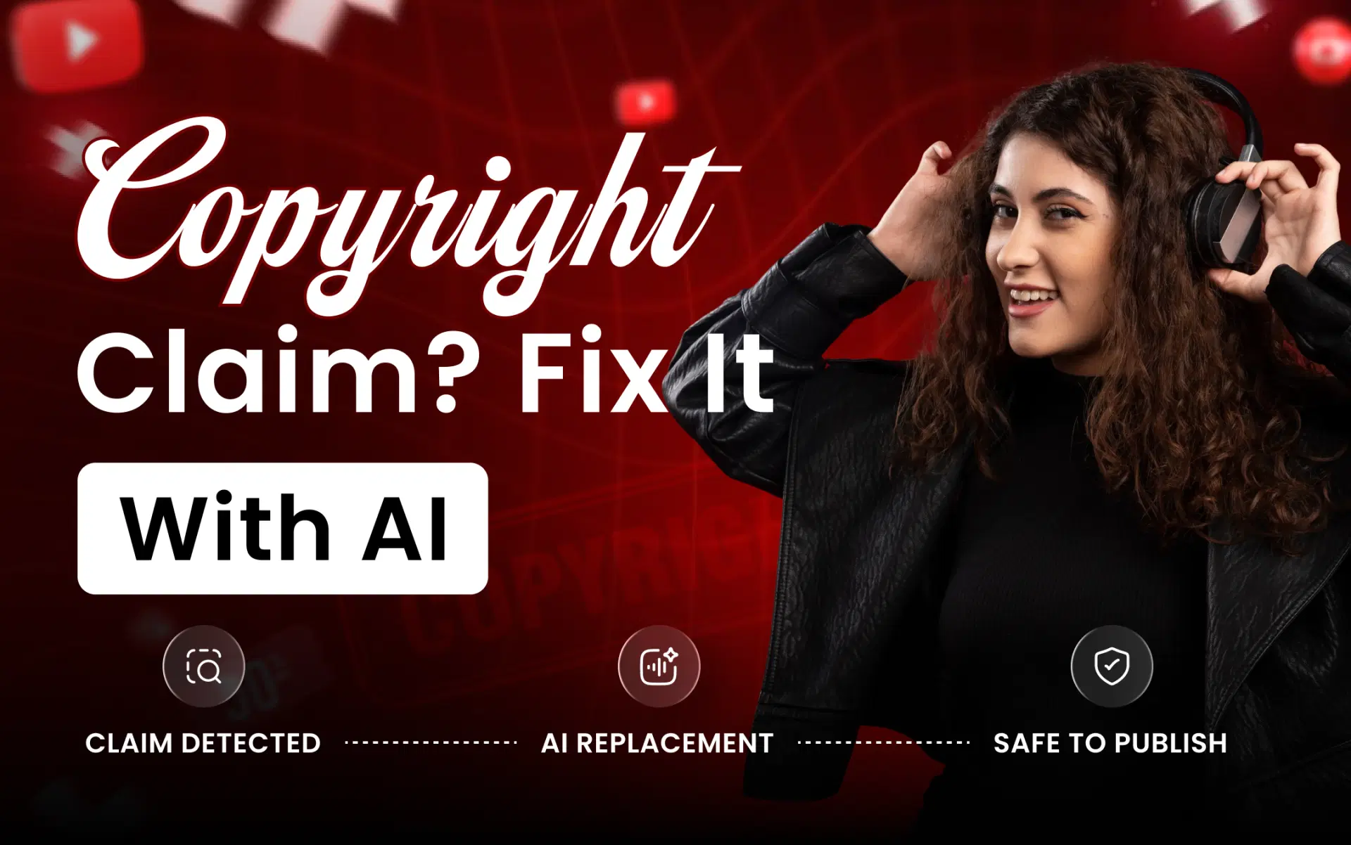 YouTube copyright claim music fix with AI music replacement