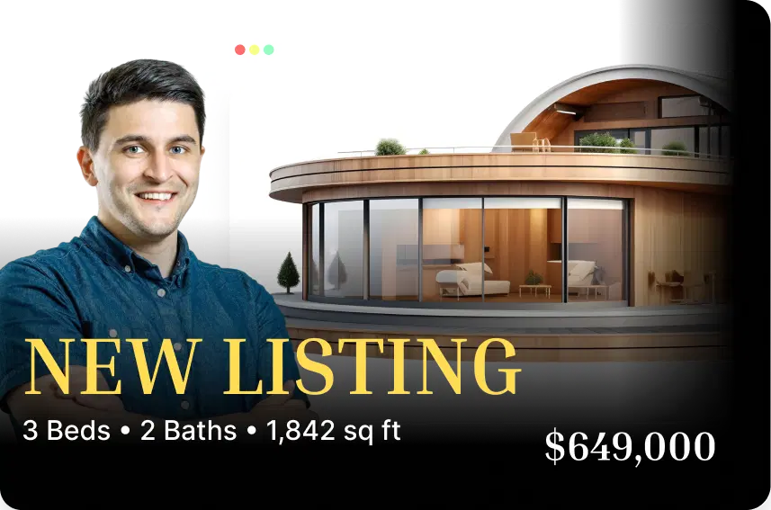 Clean text overlays for property details on real estate videos