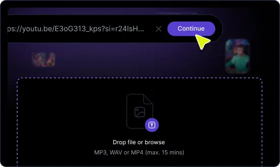 Upload interface for the footage
