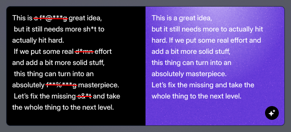 Filter out curse words cleanly