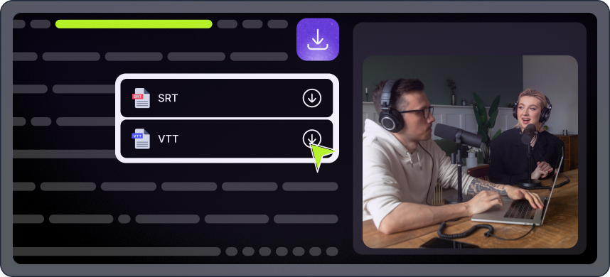 Export-ready subtitle files