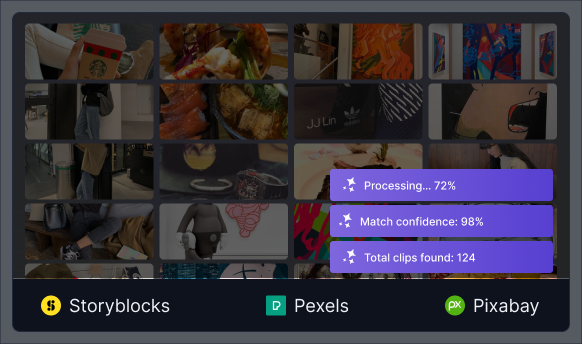 Stock B-roll Matching feature