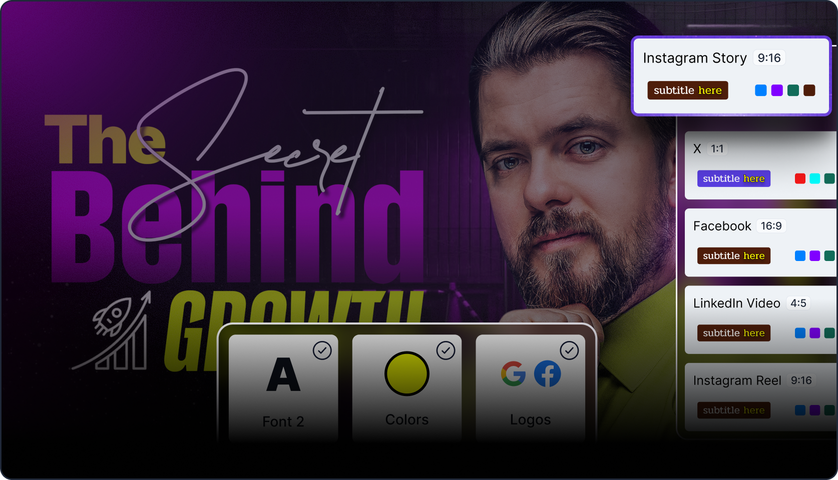 Auto layout and text design for video thumbnails