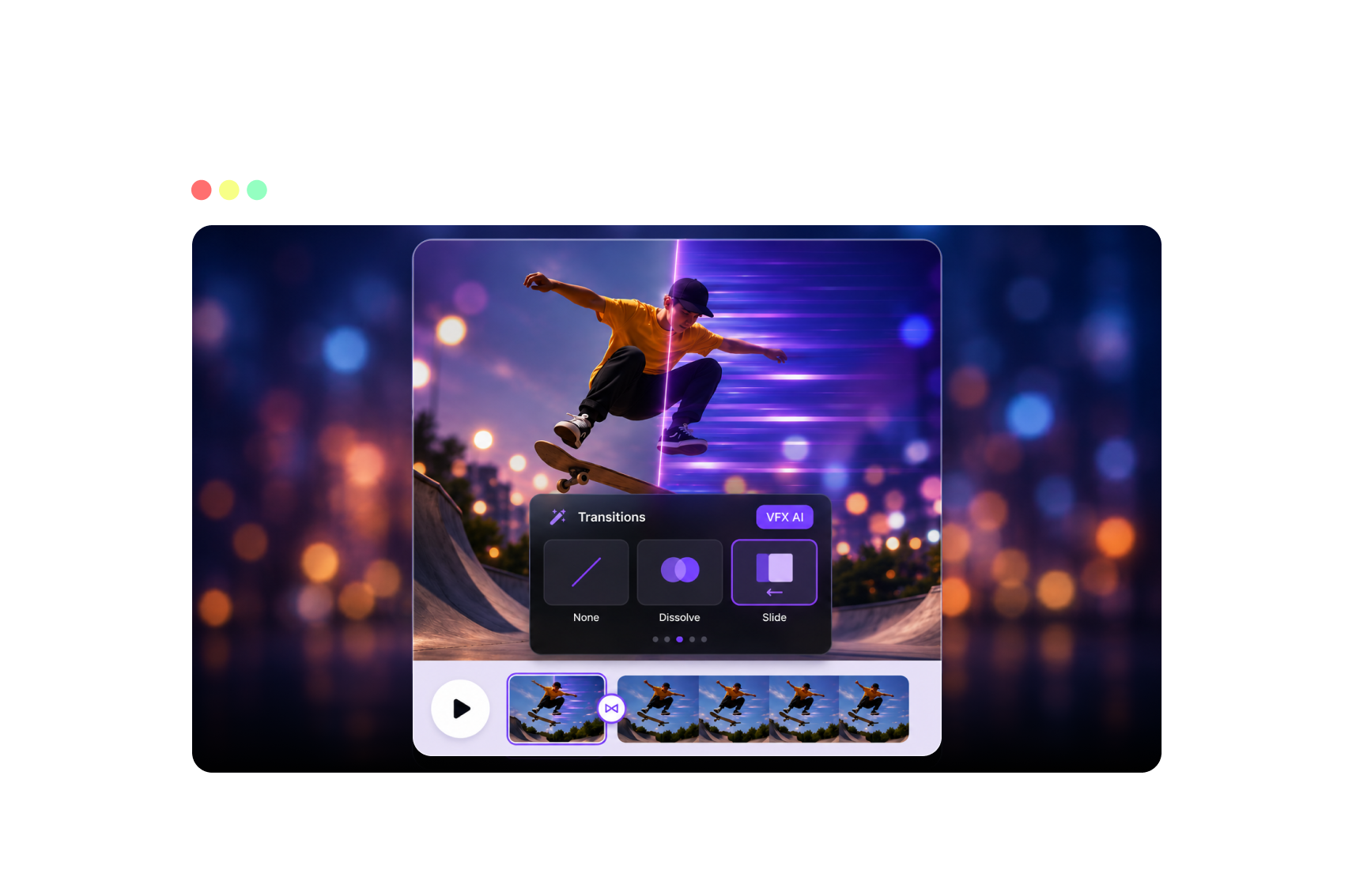 Match platform pacing with tailored transition styles